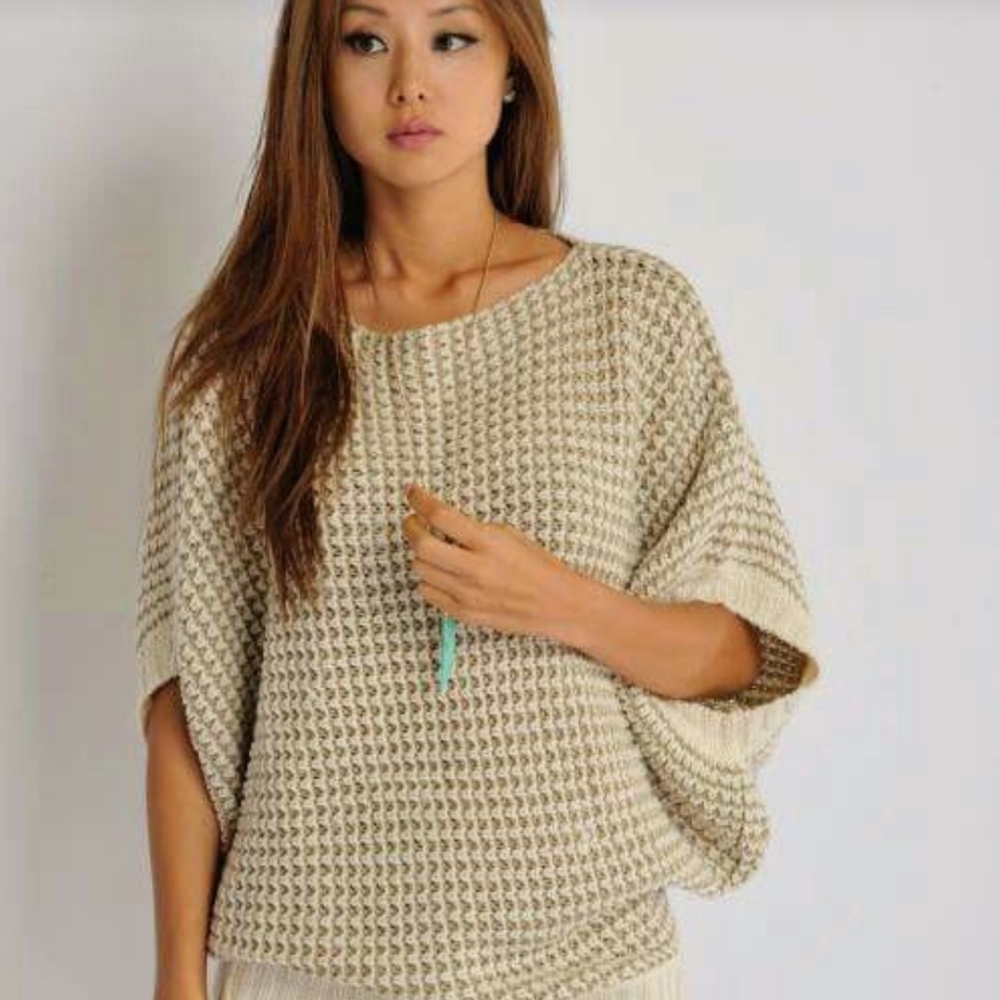 Le Lis Wool Blend Pullover Poncho Sweater